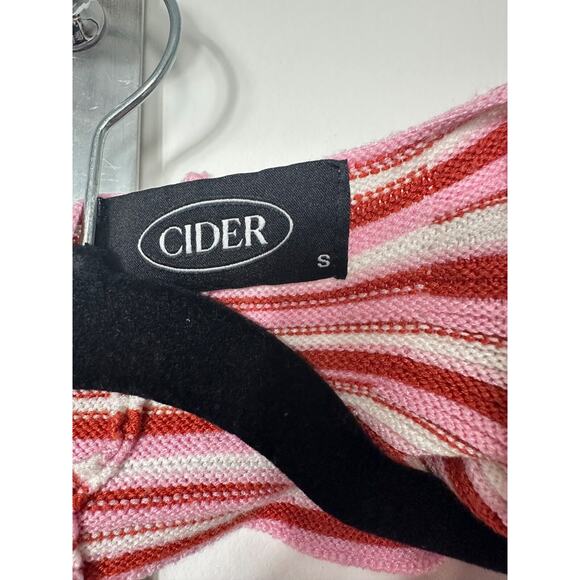 Cider womens pink and red striped tie back halter top sz S Festival Concert A59 - Picture 4 of 4